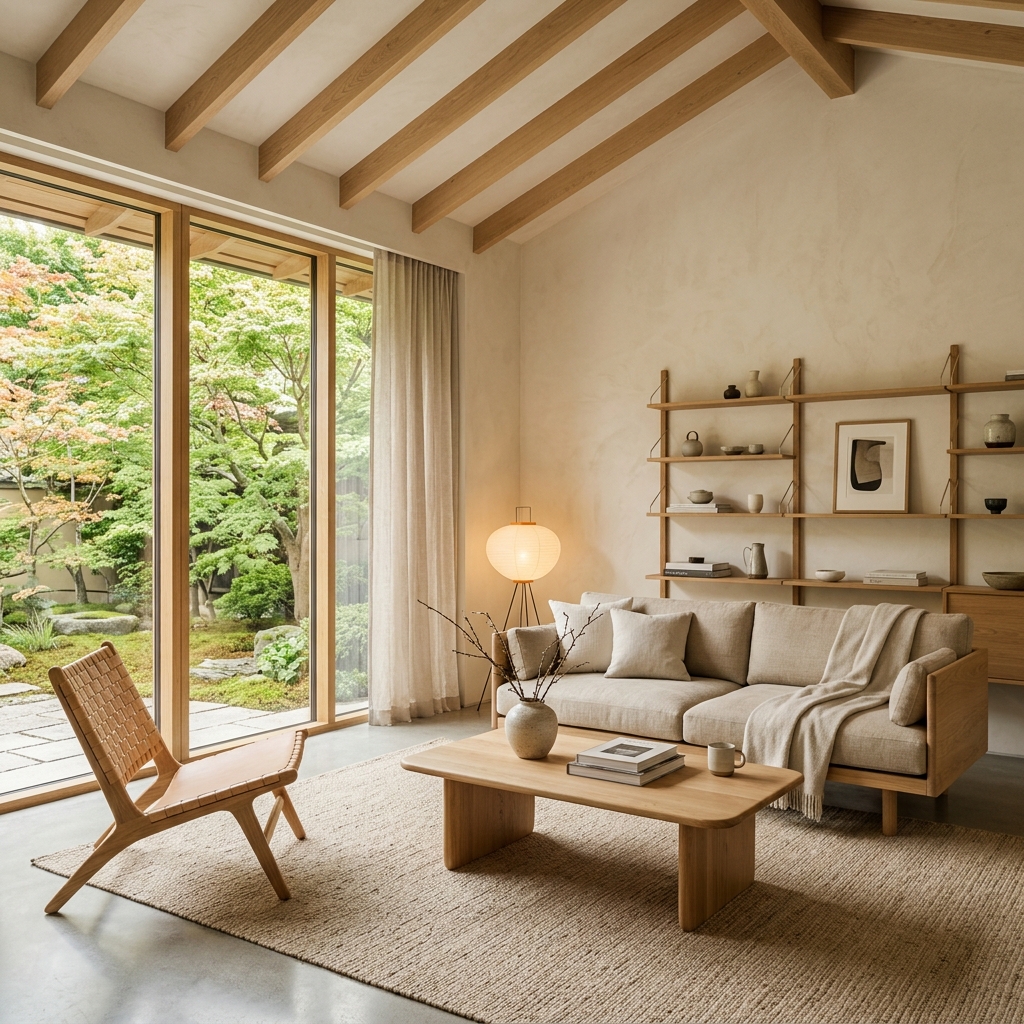 Luxurious Japandi Living Room