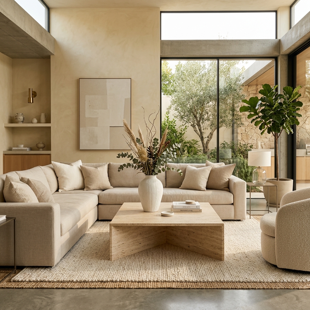 Warm Minimalist Living Space